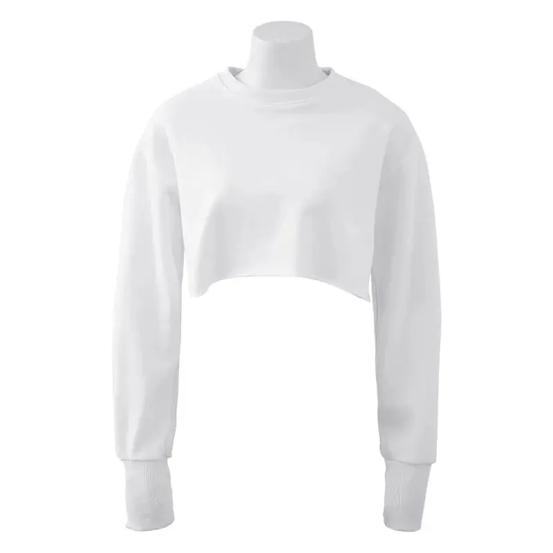 Women's Fashion Solid Color Short Sweatshirt