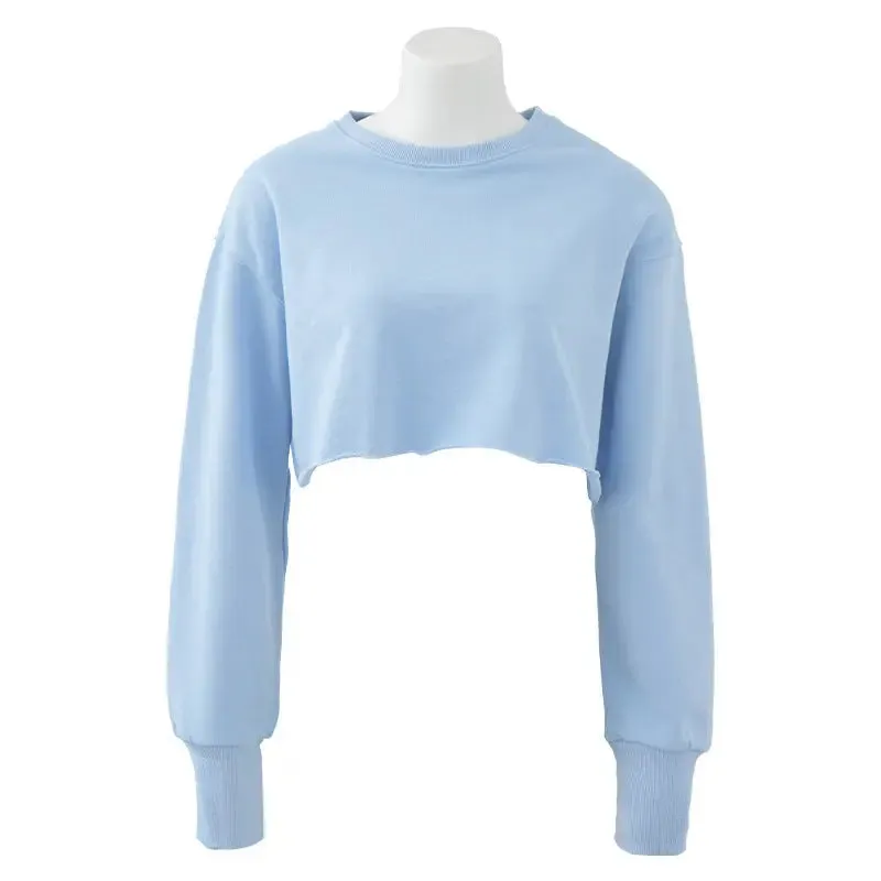 Women's Fashion Solid Color Short Sweatshirt