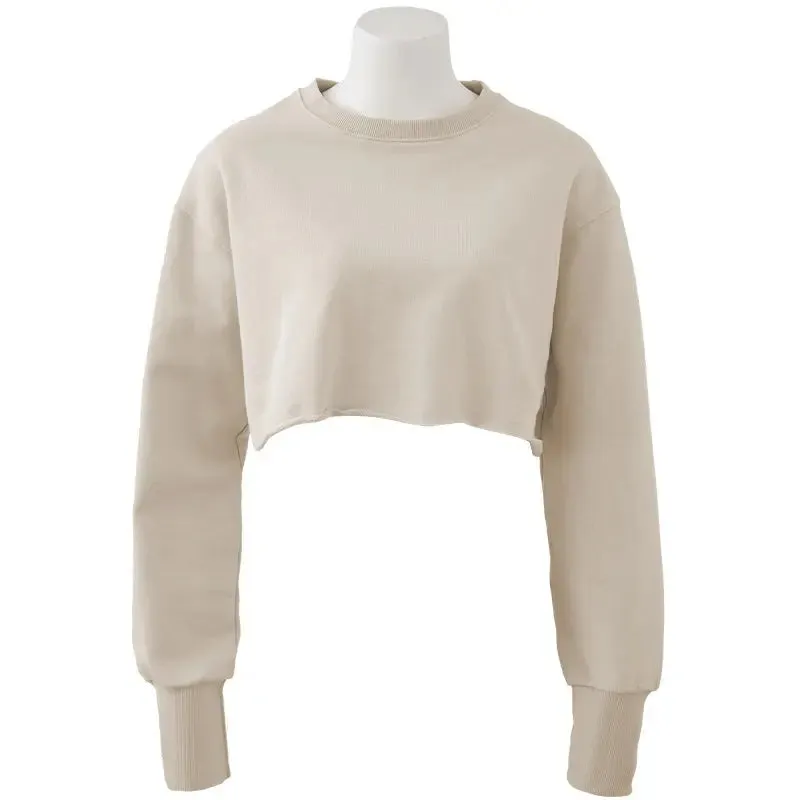 Women's Fashion Solid Color Short Sweatshirt