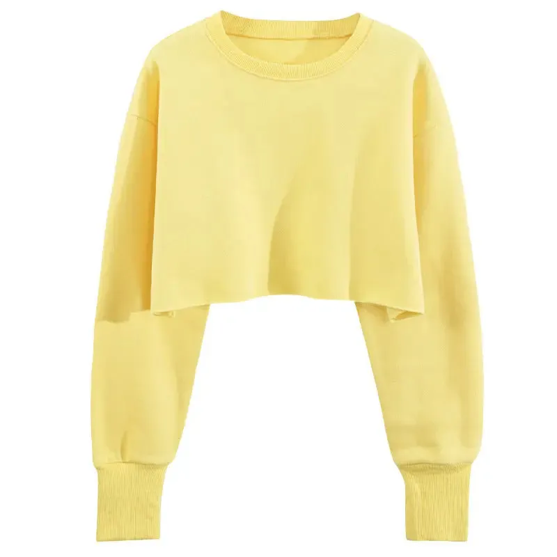 Women's Fashion Solid Color Short Sweatshirt