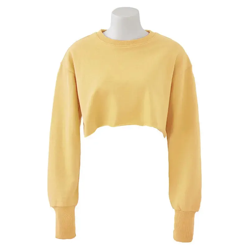 Women's Fashion Solid Color Short Sweatshirt