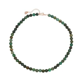 Women's Girls 6mm Beaded Gemstone Choker Necklace | Natural Gemstone Choker Necklace for Women and Girls