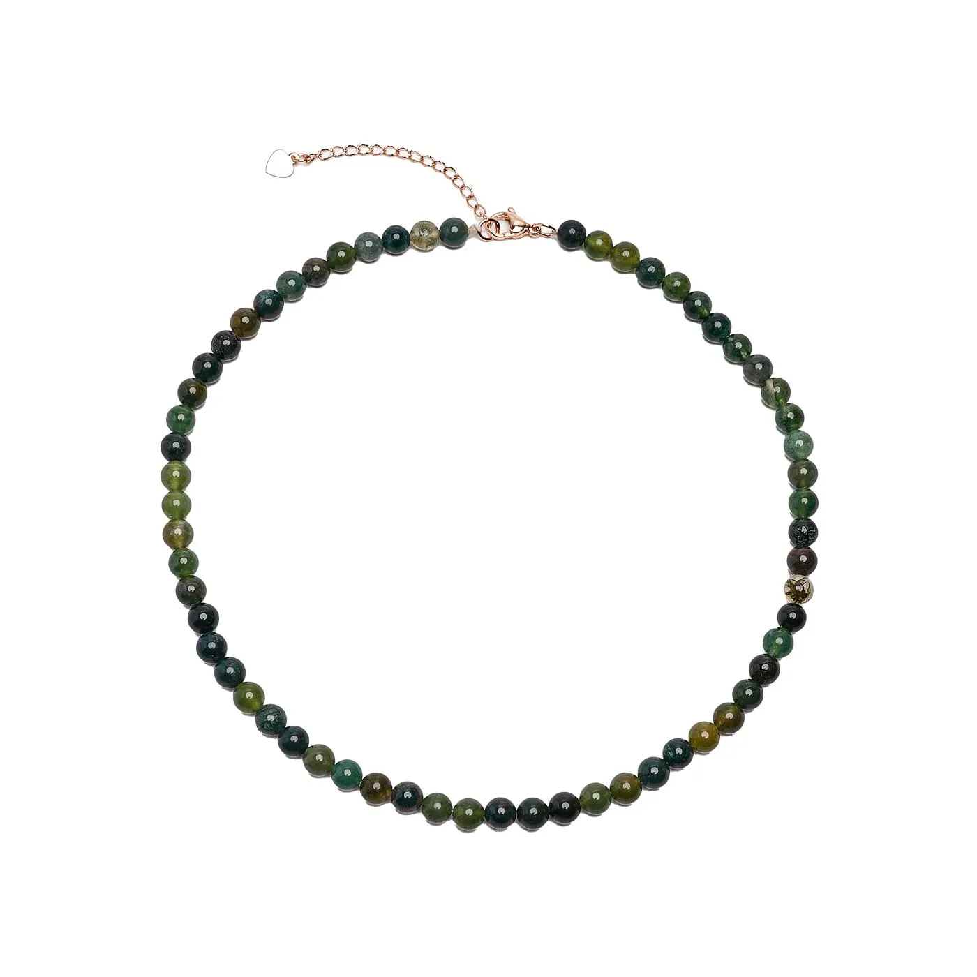 Women's Girls 6mm Beaded Gemstone Choker Necklace | Natural Gemstone Choker Necklace for Women and Girls