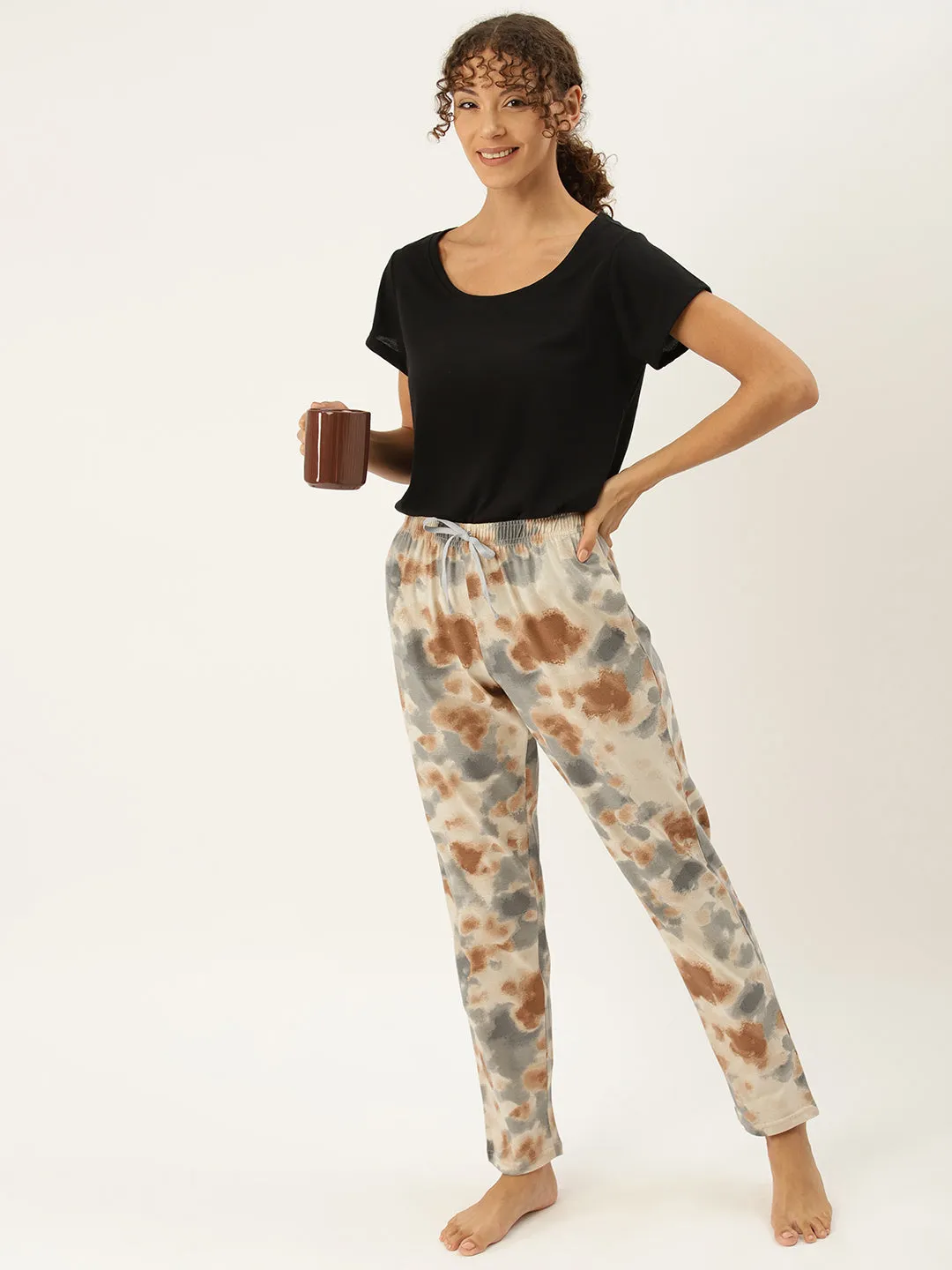 Women's Printed Cotton Peach Lounge Pants | LDLW-2318-1 |