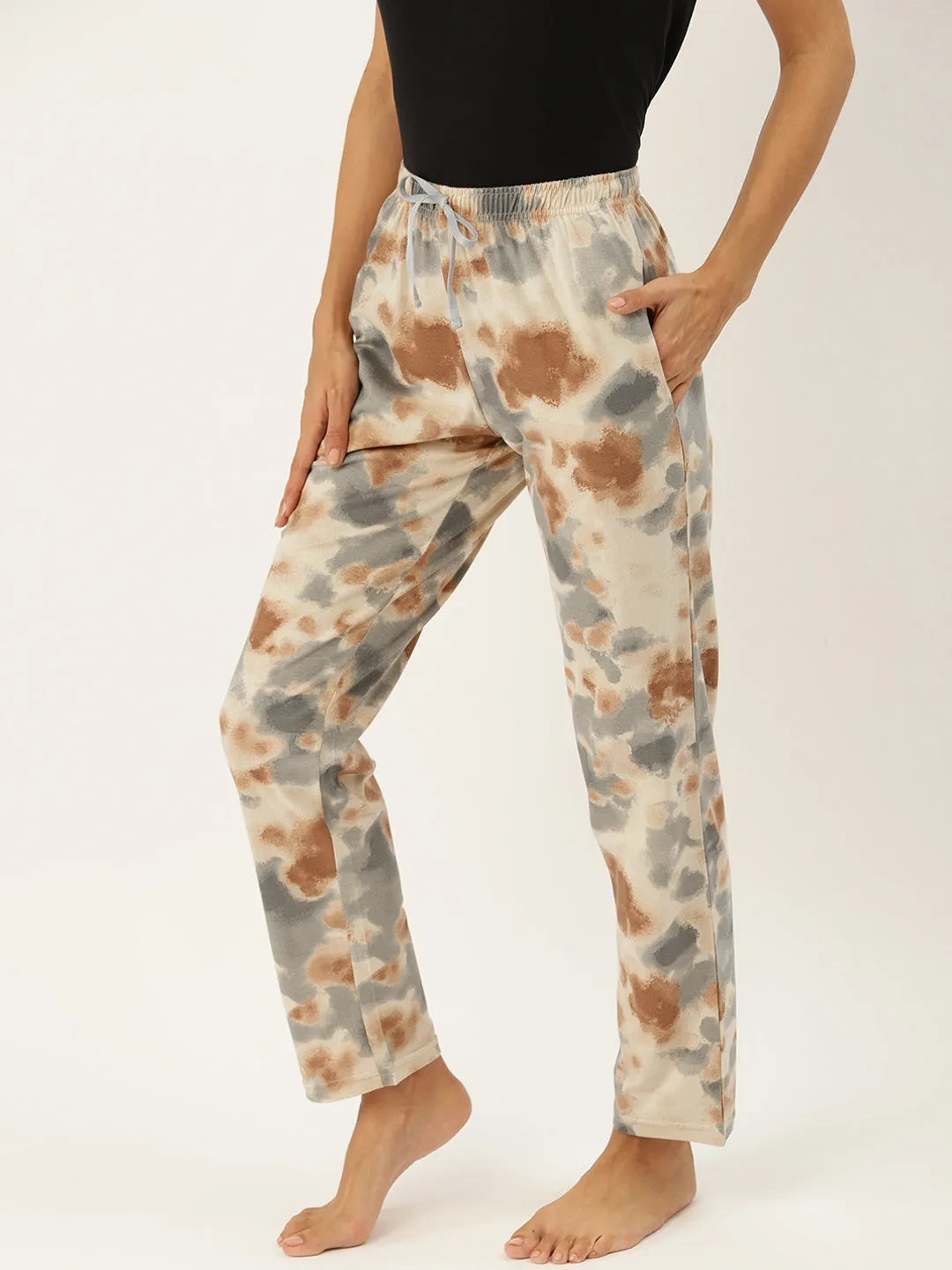 Women's Printed Cotton Peach Lounge Pants | LDLW-2318-1 |