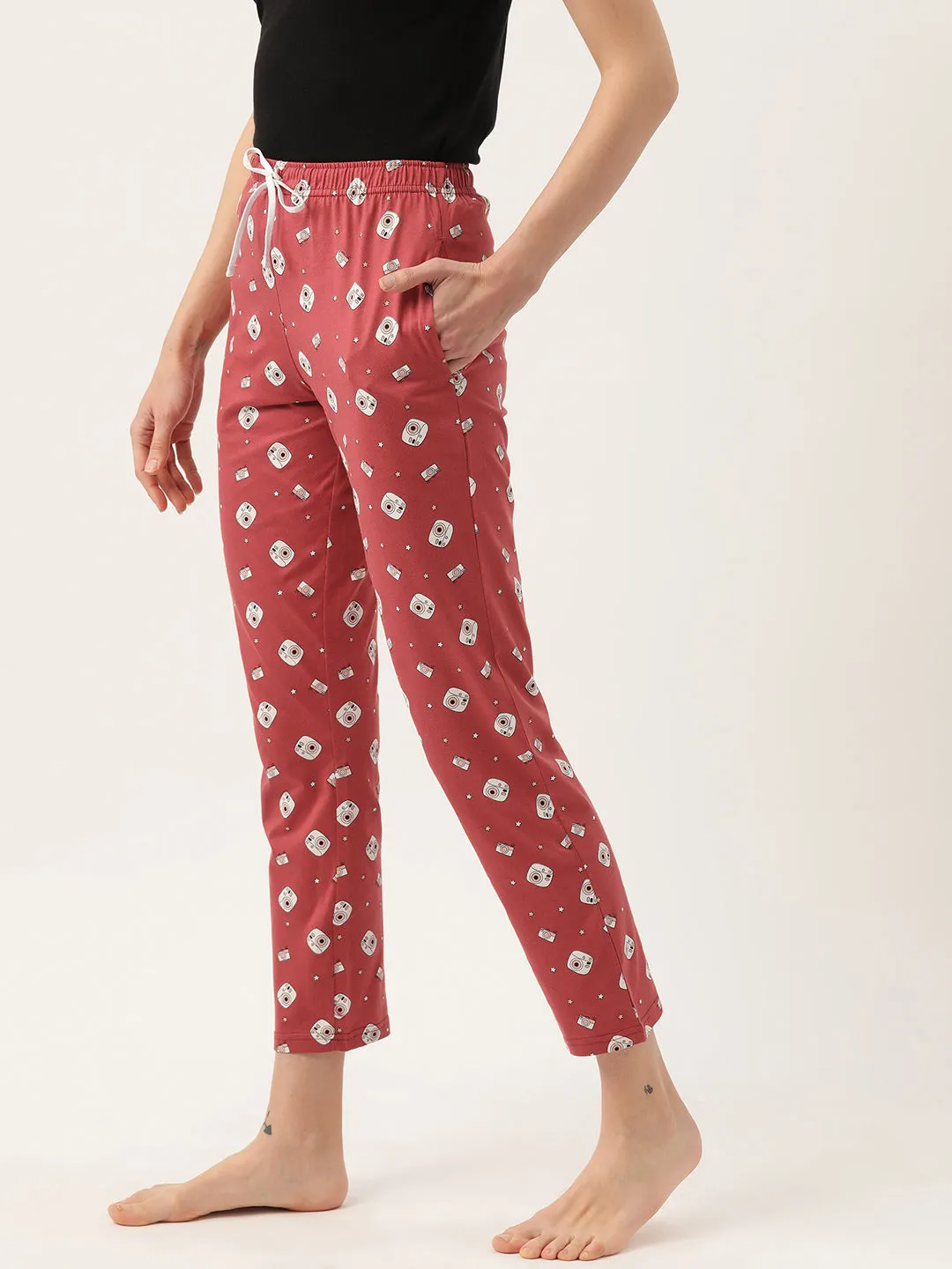 Women's Printed Cotton Rust Lounge Pants | LDLW-2333-1 |