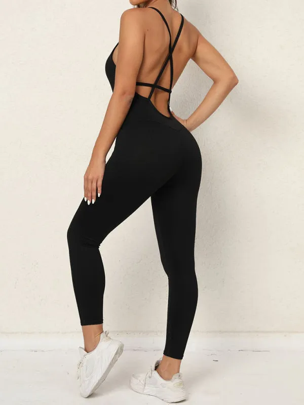 Women's Sexy Backless Yoga Fitness Jumpsuit