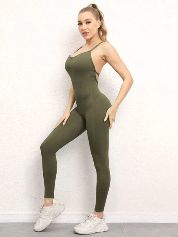 Women's Sexy Backless Yoga Fitness Jumpsuit