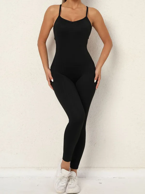 Women's Sexy Backless Yoga Fitness Jumpsuit