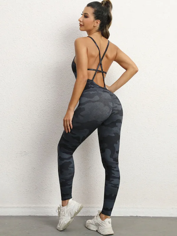 Women's Sexy Backless Yoga Fitness Jumpsuit