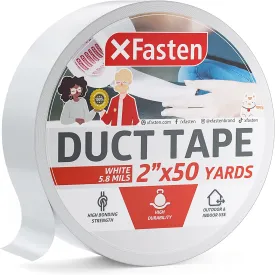 XFasten Duct Tape 2 Inches x 50 Yards (White)