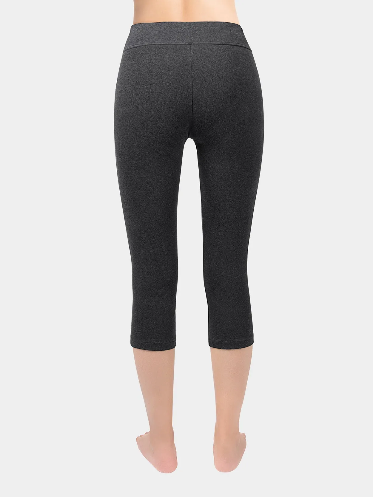 Yoga Cropped Cotton Sports Leggings Grey